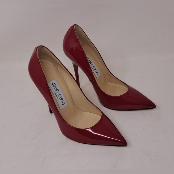 Jimmy Choo Women's Anouk Patent Red Leather Pumps 120 Italy Size 34 / 4US - Picture 13 of 16